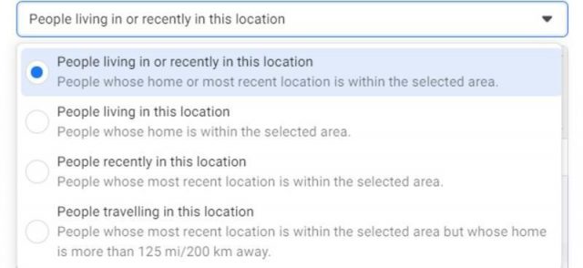 Choosing who in the coverage location sees your hyperlocal Facebook ads 