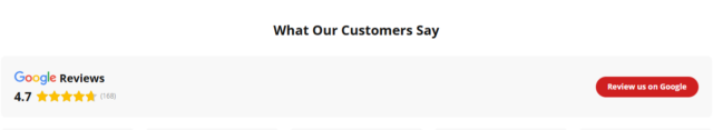 Google reviews example