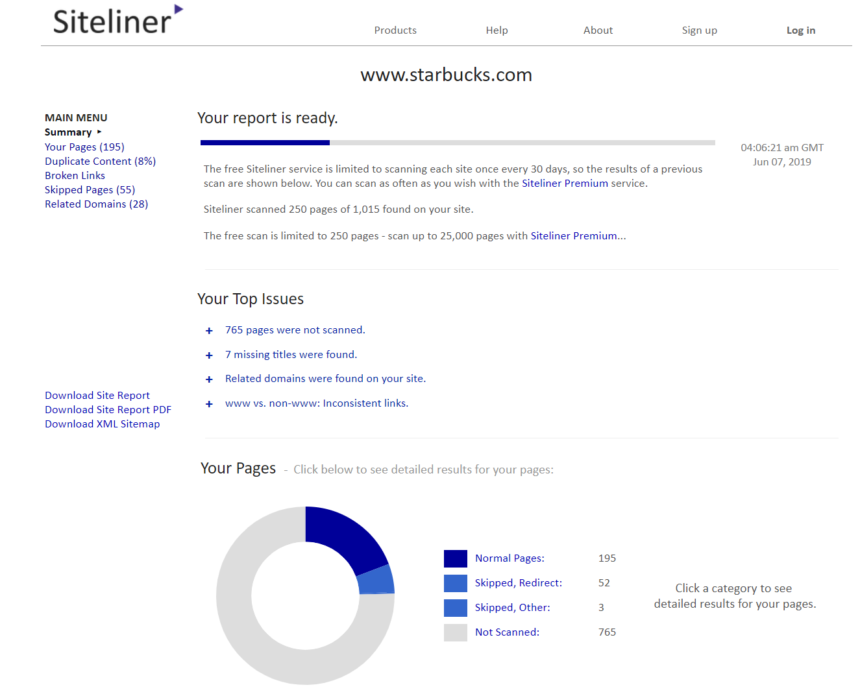 Siteliner 1